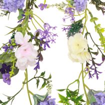 Article Guirlande de fleurs romantique en violet rose blanc L194cm 2pcs