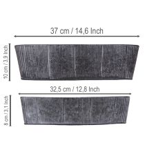 Article Bol ovale en métal, noir/gris, style vintage, 32,5/37 cm, lot de 2