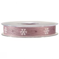 Article Ruban décoratif flocons de neige ruban décoratif rose W15mm L15m