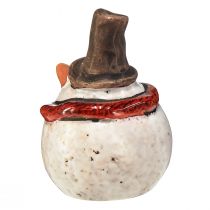 Article Figurine de bonhomme de neige en céramique, blanche, 6,9 cm – décoration de Noël d'hiver – 6 pcs