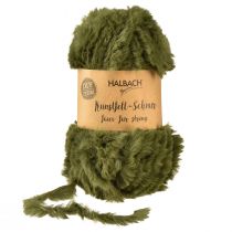 Article Cordon en fausse fourrure vert - cordon décoratif moelleux 50g 30m