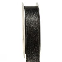 Article Ruban noir ruban de bijoux scintillant doré W25mm L20m