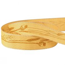 Article Ruban de soie automne avec herbes ruban décoratif jaune 25mm 18m