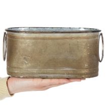 Article Ensemble de pots et bacs à plantes en métal, style rétro vintage, L 22,5 cm / 27 cm / 31 cm