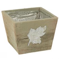 Article Jardinière en bois Shabby Chic Gris 11×14,5×14cm