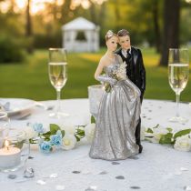 Article Figurine de couple pour noces d'argent 10 cm