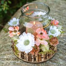 Article Fleur artificielle Scabiose fleur de jardin blanche H64cm bouquet de 3 pièces