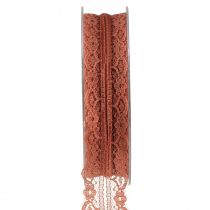 Article Ruban dentelle ruban décoratif orange avec fleurs L25mm L20m