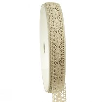 Article Ruban dentelle ruban décoratif dentelle beige B18mm 20m