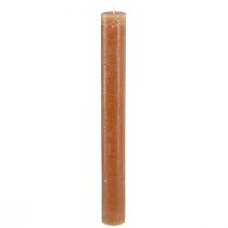 Article Bougies de table bougies coniques en caramel 34mm x 300mm 4 pcs