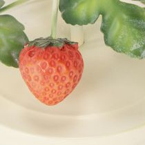 Article Bougeoir conique en métal avec décor de fraises, crème, rond, H26cm