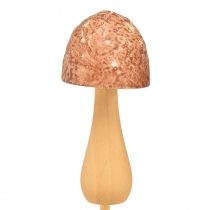 Article Lot de 8 piques décoration champignons en bois brun Ø2,5 cm