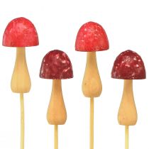 Article Bouchon de fleur champignon bouchon décoratif en bois rouge Ø2,5cm 8 pièces
