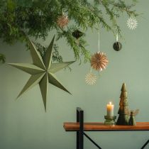 Article Décoration étoile étoile de Noël papier jute vert 60x15cm