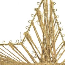 Article Lot de 4 étoiles en jute 20 cm pour décoration rustique de Noël