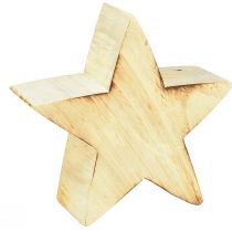 Article Étoile décorative rustique en bois - aspect bois naturel, 20x7 cm - décoration de pièce polyvalente
