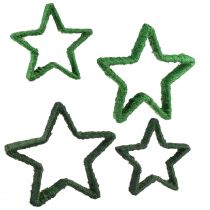 Article Étoile à poser décoration de Noël jute vert 13/18cm 4pcs