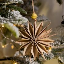 Article Étoiles décoratives en papier avec corde en jute, 10 cm, brun naturel