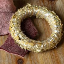 Article Couronne de paille vierge, base de couronne de paille, anneau de paille 15/3 cm, 2 pièces