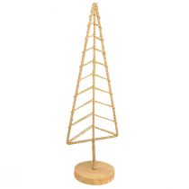 Article Décoration de sapin de Noël avec socle bois métal naturel 18x12x51cm