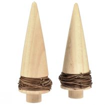 Article Décoration de table sapin de Noël en bois naturel Noël H18cm 2 pcs