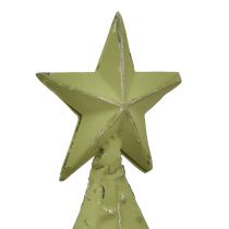 Article Sapin de Noël métal bois étoiles argent vert H46,5cm