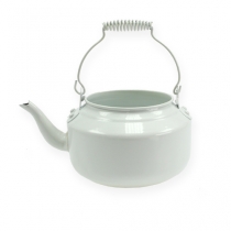 Article Théière décorative métal blanc jardinière bouilloire Ø12cm H10cm