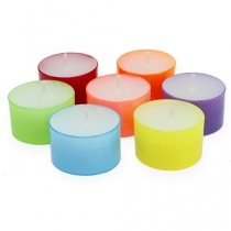 Bougies chauffe-plat colorées Ø38mm 40pcs