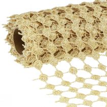 Article Chemin de table grille doré crème à paillettes L19cm L1,5m