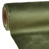 Article Chemin de table en velours vert foncé, 28×270cm - chemin de table élégant en tissu décoratif pour une décoration festive