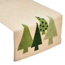 Article Chemin de table Noël sapins vert 140x41,5cm