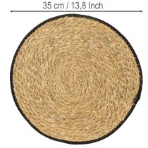 Article Set de table rond en jonc, Ø35cm, lot de 4