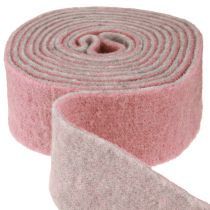 Article Ruban décoratif pour pot en feutre de laine vieux rose gris 7,5 cm 5 m