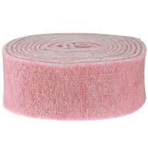 Article Ruban décoratif pour pot en feutre de laine vieux rose gris 7,5 cm 5 m