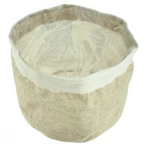 Article Jardinière Panier en Tissu de Jute Utensilo Naturel Ø21cm H19cm 3pcs