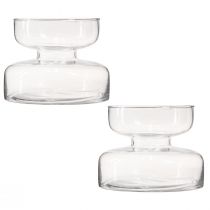 Article Vase bulbeux en verre Rikkie transparent Ø13cm H10cm 2pcs