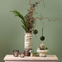 Article Vase céramique décoration pour fleuristerie sèche crème gris vert H34cm