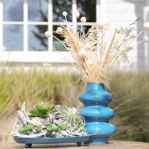 Article Vase, accessoire de décoration avec une surface ondulée pour une ambiance moderne, 23 cm