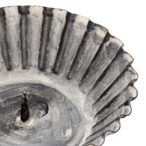 Article Bougeoir vintage pour bougies piliers à insérer gris Ø8,5cm 4 pièces