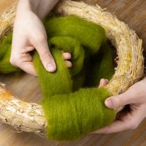 Article Laine feutrée verte en rouleau 100 % laine 2 m pour décoration et loisirs créatifs