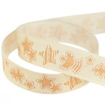 Article Ruban de Noël Gâteau au Miel Ruban Cadeau Durable Crème 25mm 15m
