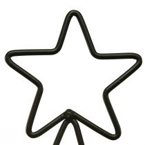 Article Sapin de Noël en métal avec plateau décoratif en bois, 98,5 cm - Décoration de Noël moderne