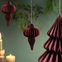 Article Décorations de sapin de Noël en papier Bordeaux 20cm 2pcs