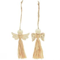 Article Ange de Noël Décoration de sapin de Noël ange raphia 11cm 12 pcs