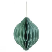 Article Boule décorative en papier turquoise en forme d'oignon Ø15cm H20cm
