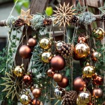 Article Boule de Noël en plastique doré 6cm 12 pcs