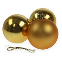 Article Boule de Noël en plastique doré 6cm 12 pcs