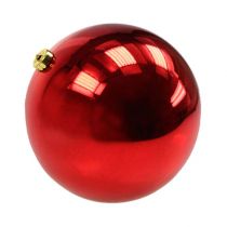 Boule de Noël moyenne en plastique rouge 20cm