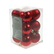 Article Boule de Noël en plastique rouge Ø6cm 12 pcs