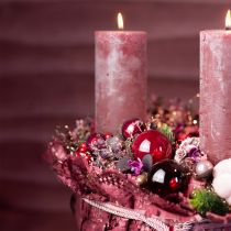 Article Boules de Noël boules de sapin de Noël en verre Bordeaux Ø7,5cm 14pcs